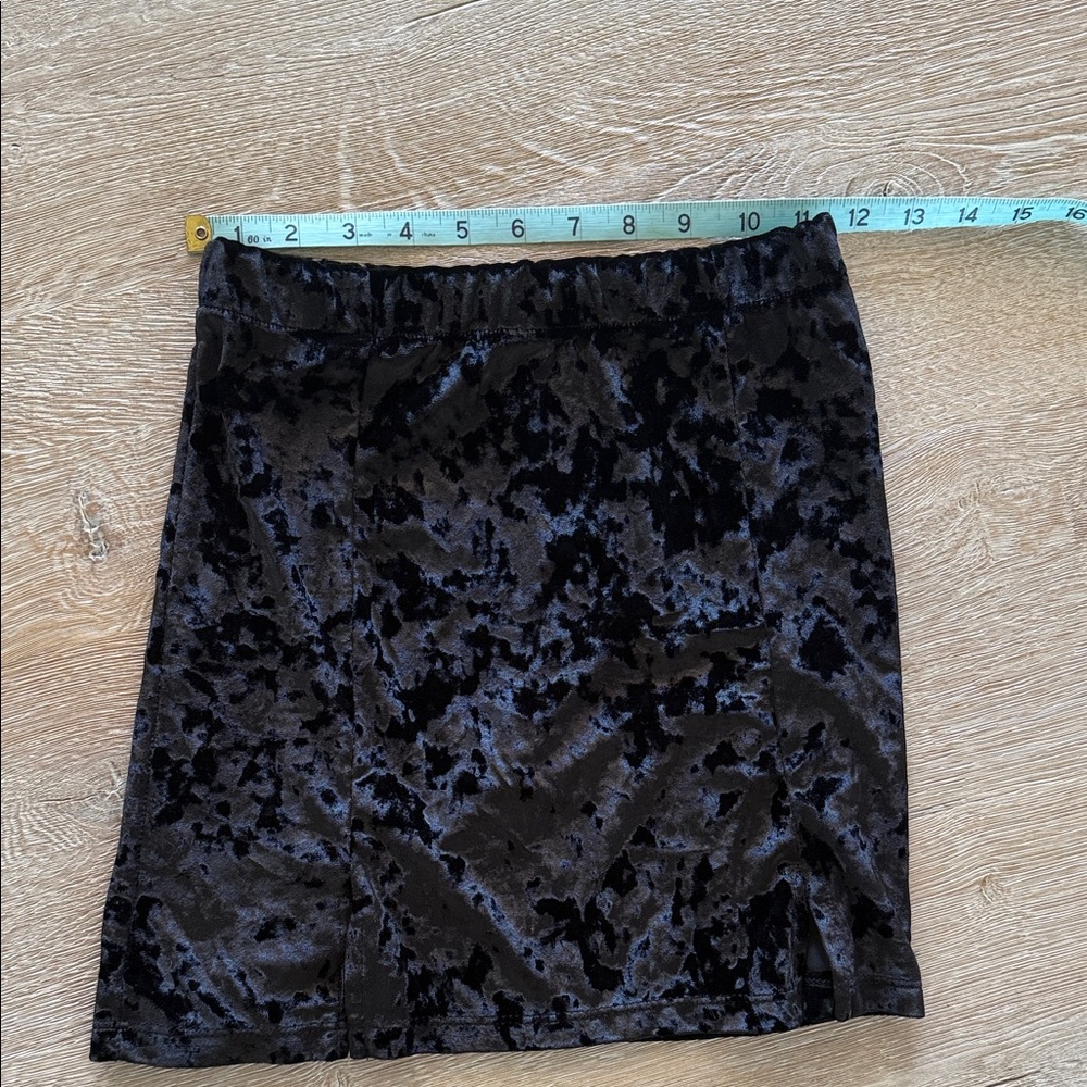 Brandy Melville John galt black crushed velvet mini skirt